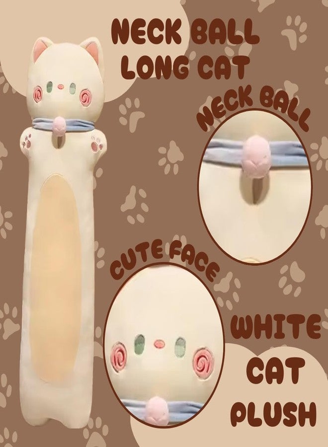 TechMax Solution White Neck Ball Long CAT Plush Pillow - Image 3